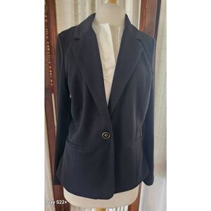 J32  My Collection 1 button blazer with black n white floral print lining